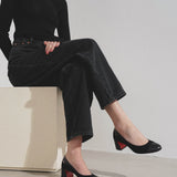 Miss Duvette 55 black leather pumps