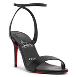 Loubigirl 85 black leather sandals