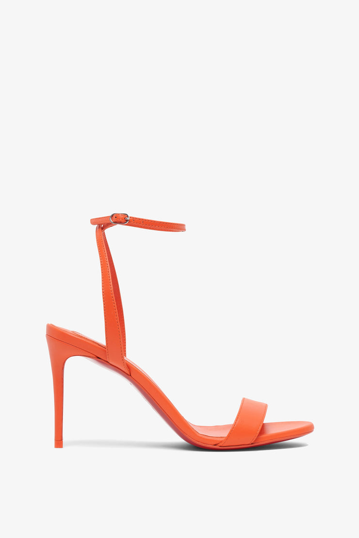 Loubigirl 85 orange leather sandals