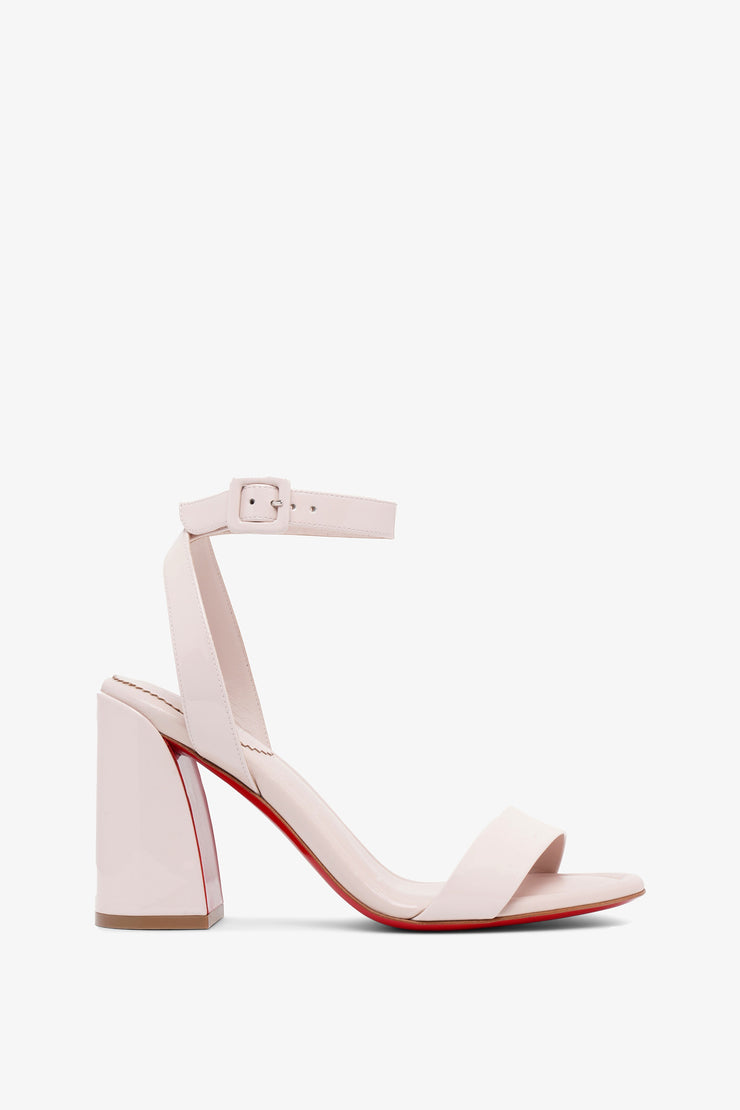 Miss Sabina 85 beige patent sandals