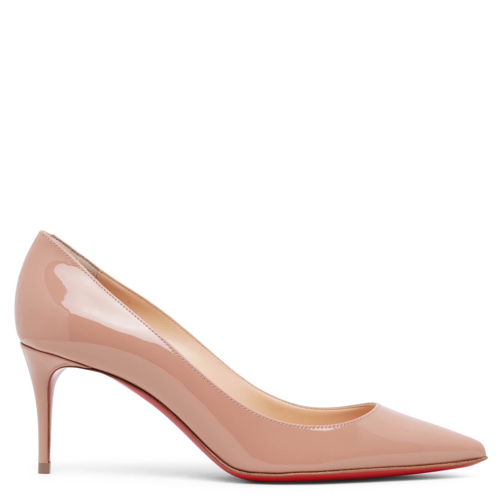 Christian Louboutin Kate 70 Beige Patent Pumps