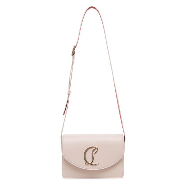 Loubi54 small beige leather crossbody bag