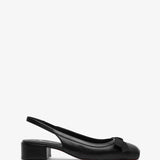 Mamaflirt black leather sling pumps