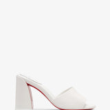 Jane 85 white leather mules