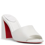 Jane 85 white leather mules