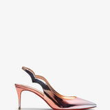 Hot Chick 70 metallic patent slingbacks