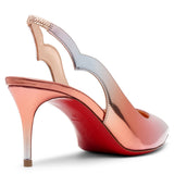 Hot Chick 70 metallic patent slingbacks