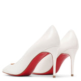Kate 85 white leather pumps