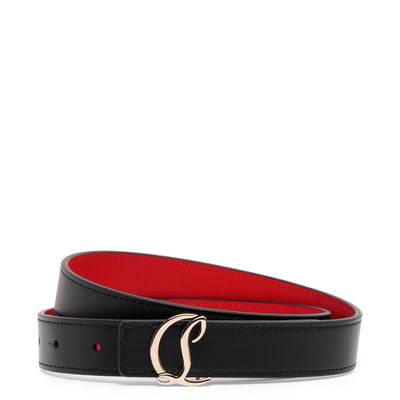 CL Logo 25mm black leather belt