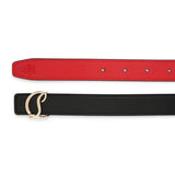 CL Logo 25mm black leather belt