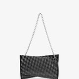 Loubitwist black strass clutch