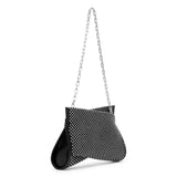 Loubitwist black strass clutch