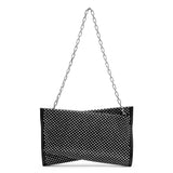 Loubitwist black strass clutch