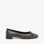 Leopard print flat shoe on a white background