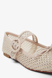 Mamastrapitina beige crystal ballerinas