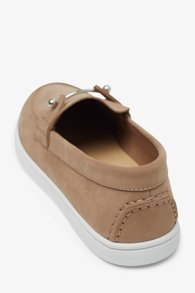 Chambeliboat beige nubuck loafers