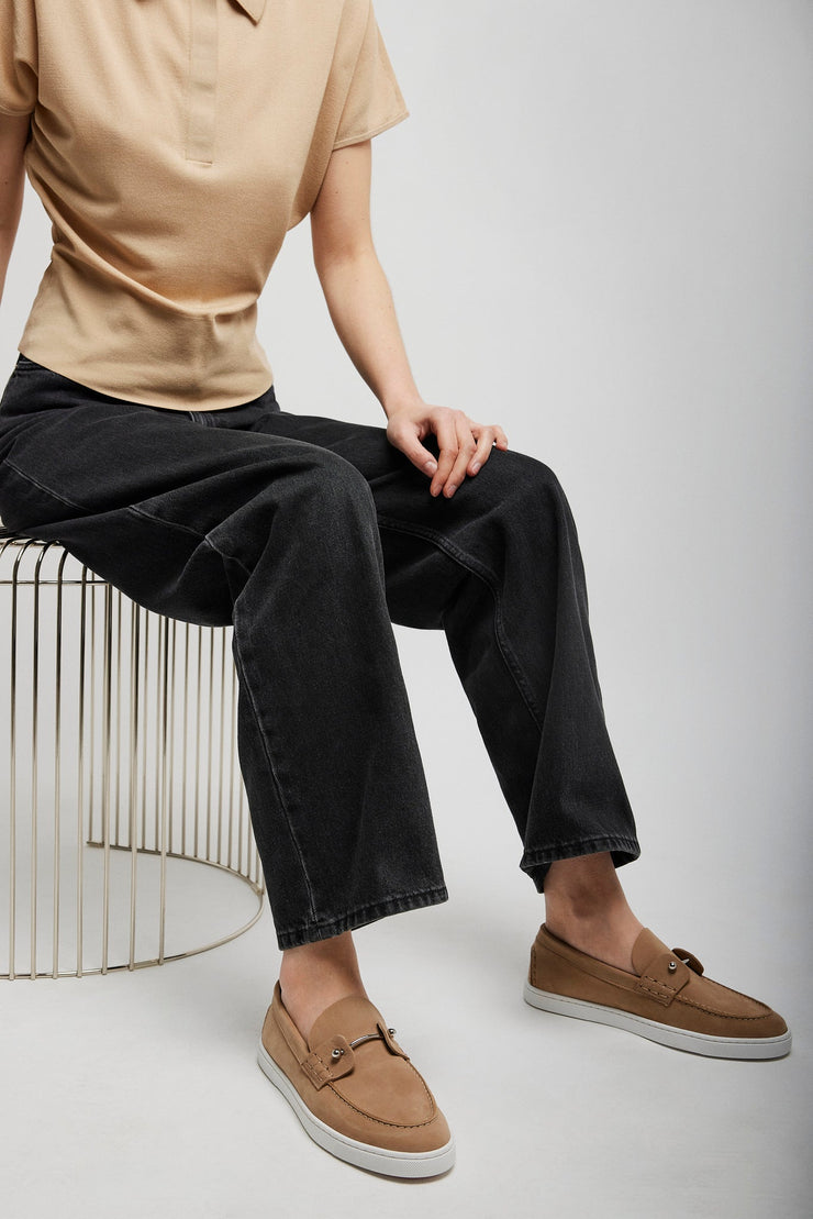 Chambeliboat beige nubuck loafers