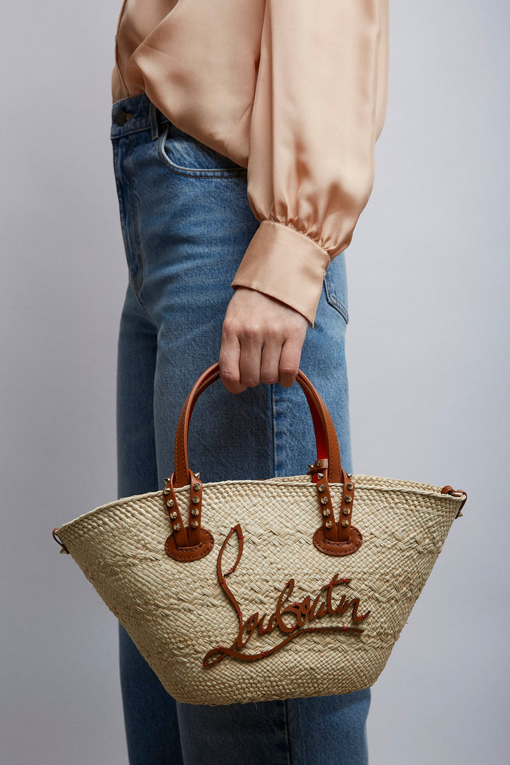 Cabata mini raffia basket bag