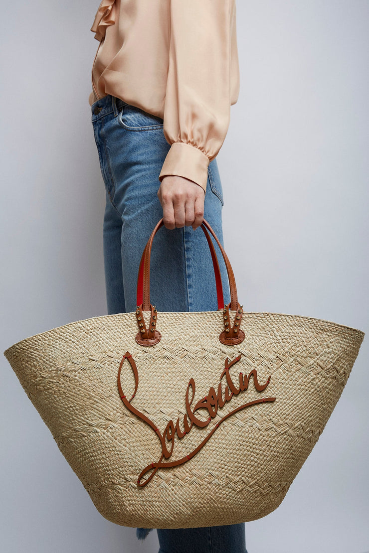 Cabata large raffia basket bag