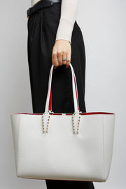 Cabata soft white leather tote bag