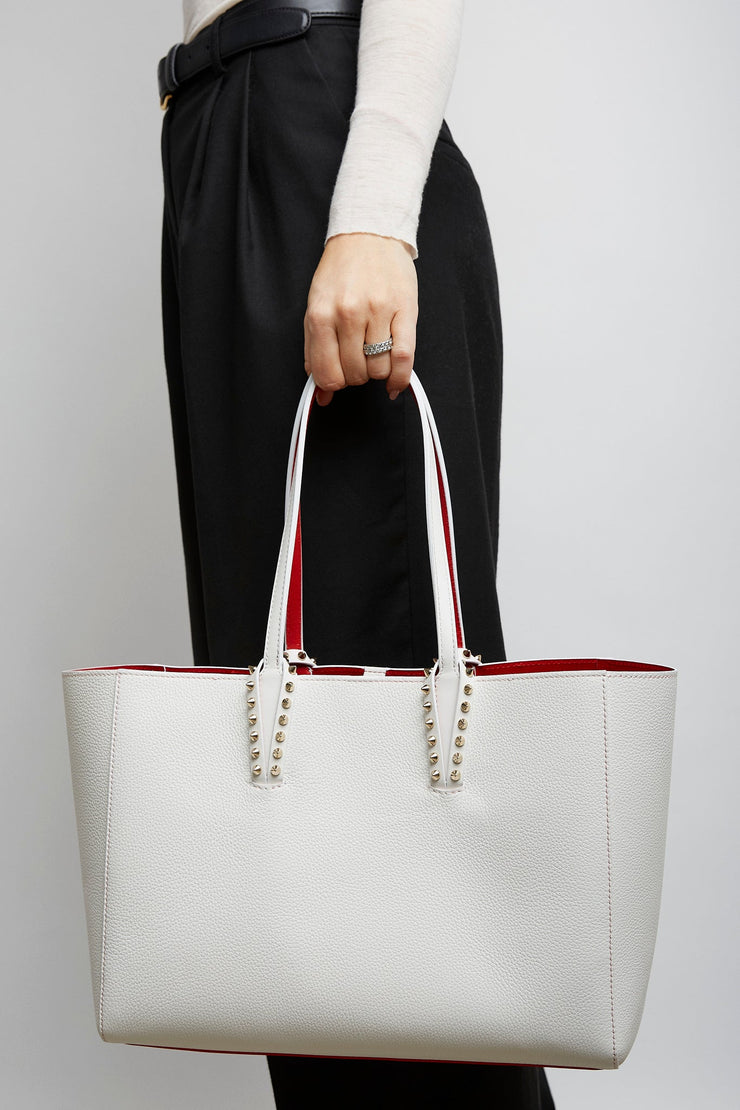 Cabata soft white leather tote bag