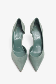 Iriza 85 sage green suede pumps