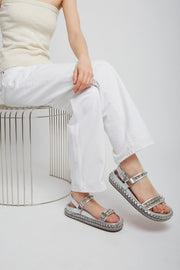 Pyrabizz silver flat sandals