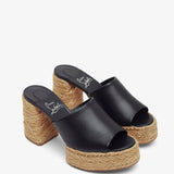 Calakala 85 black leather espadrilles