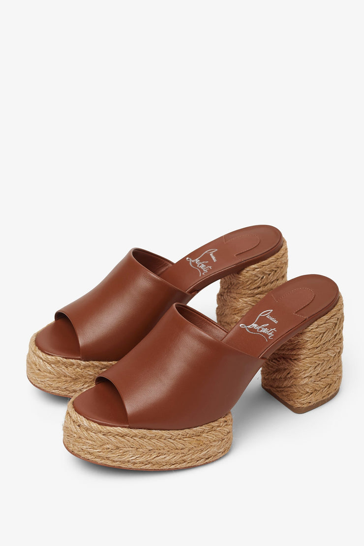 Calakala 85 brown leather espadrilles