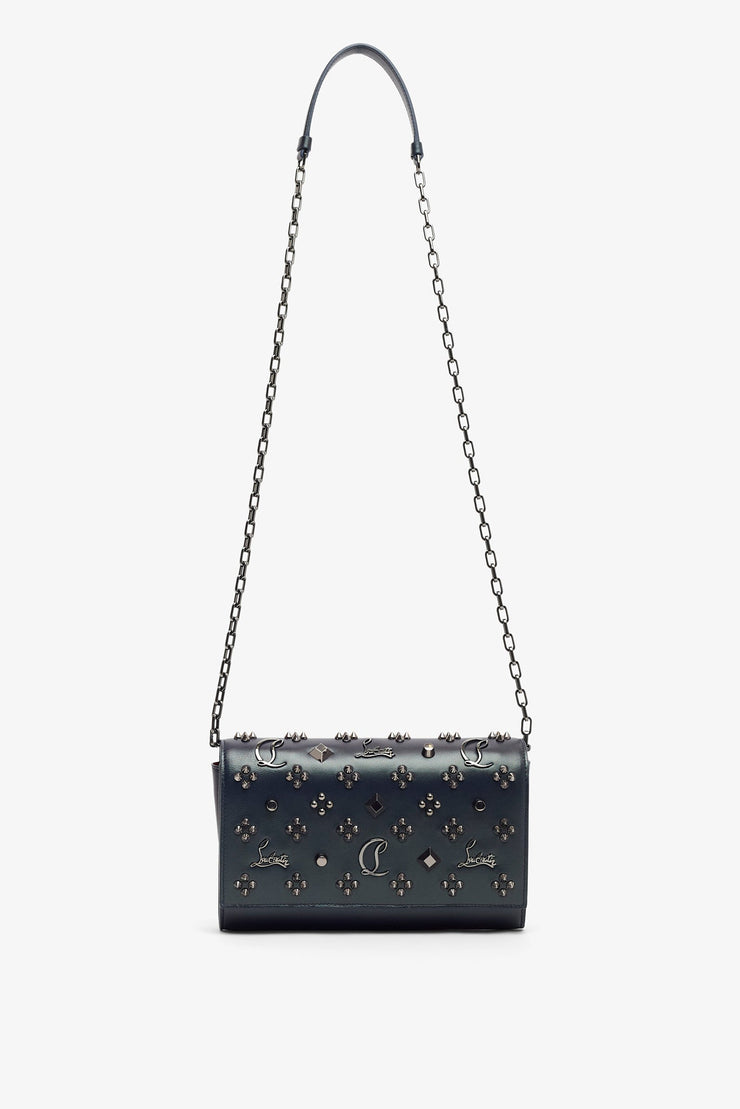 Paloma black leather clutch