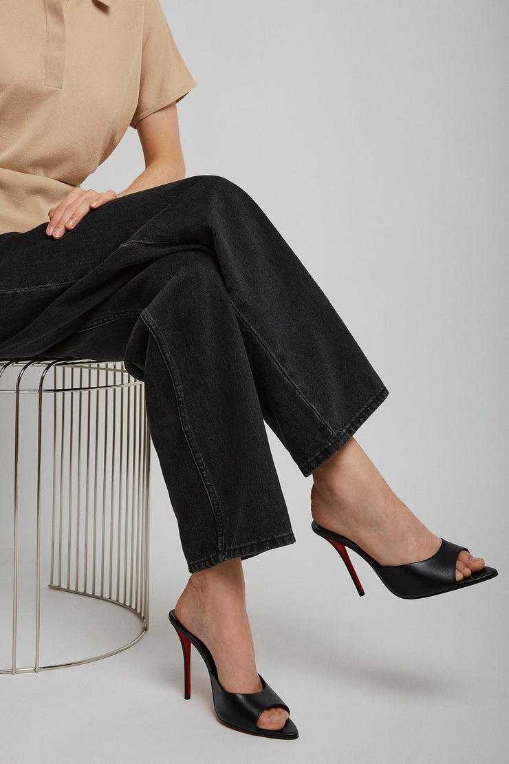 Miss Z 100 black leather mules