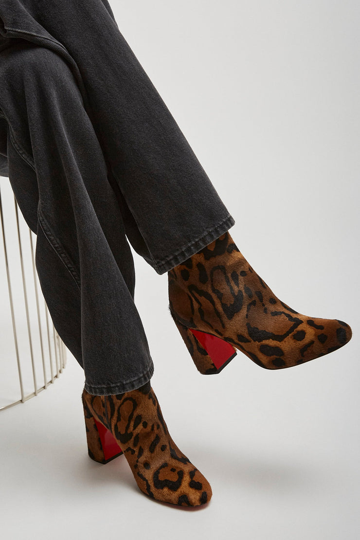 Jane 85 leopard ankle boots