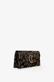 Loubi54 leopard velvet clutch