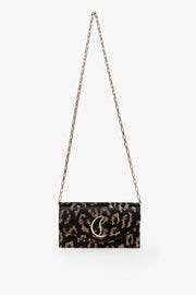 Loubi54 leopard velvet clutch