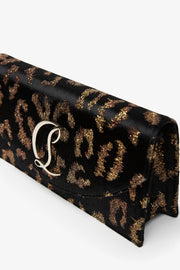 Loubi54 leopard velvet clutch