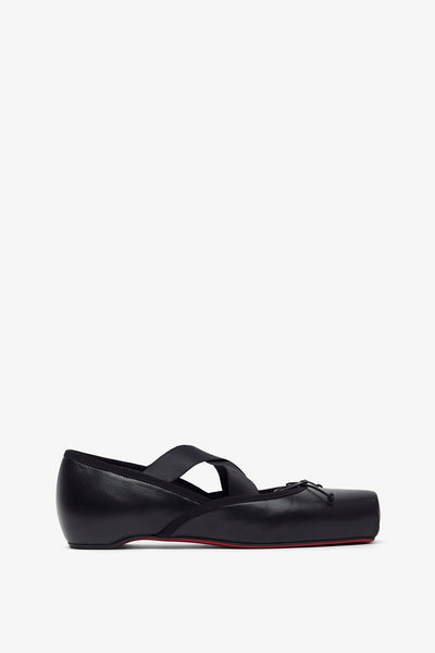Cassiasticina black leather ballerinas
