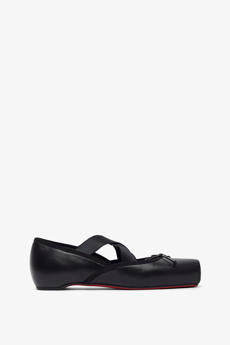 Cassiasticina black leather ballerinas