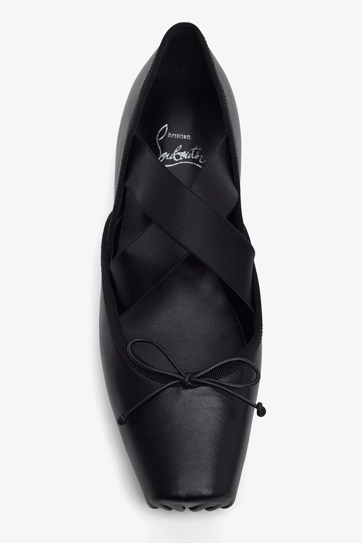 Cassiasticina black leather ballerinas