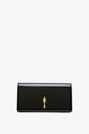 Bettina black patent clutch