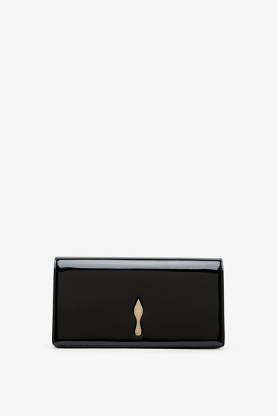 Bettina black patent clutch