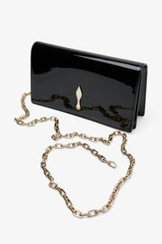 Bettina black patent clutch