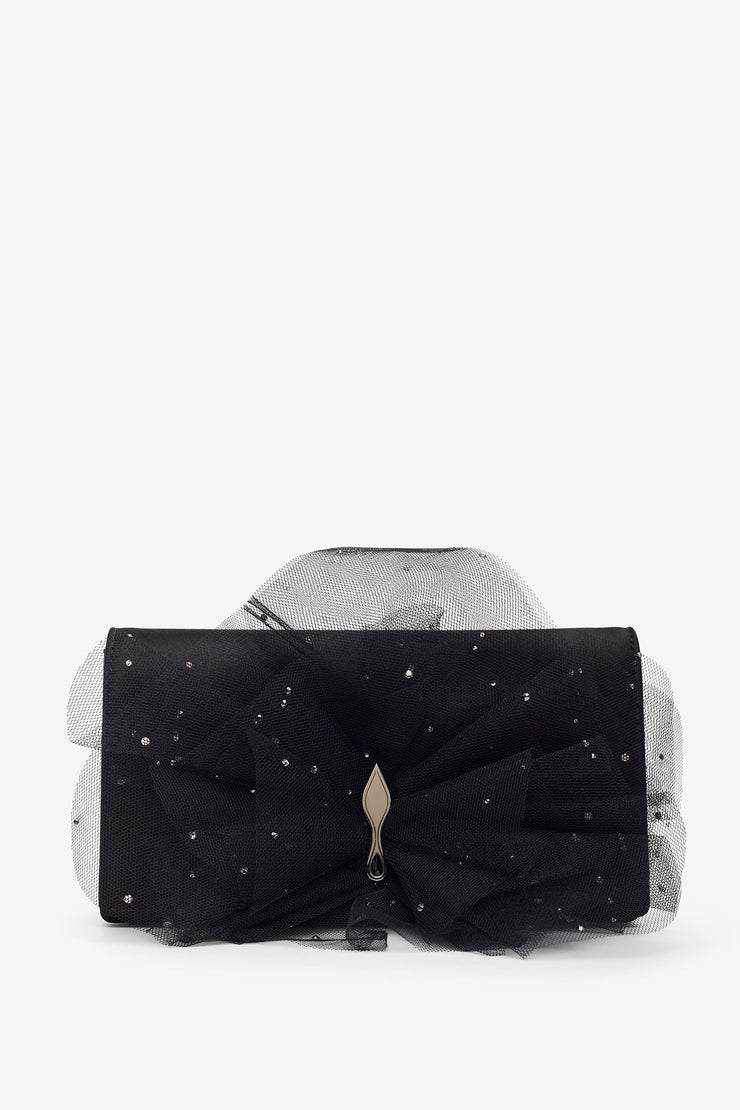 Bettina black bow clutch