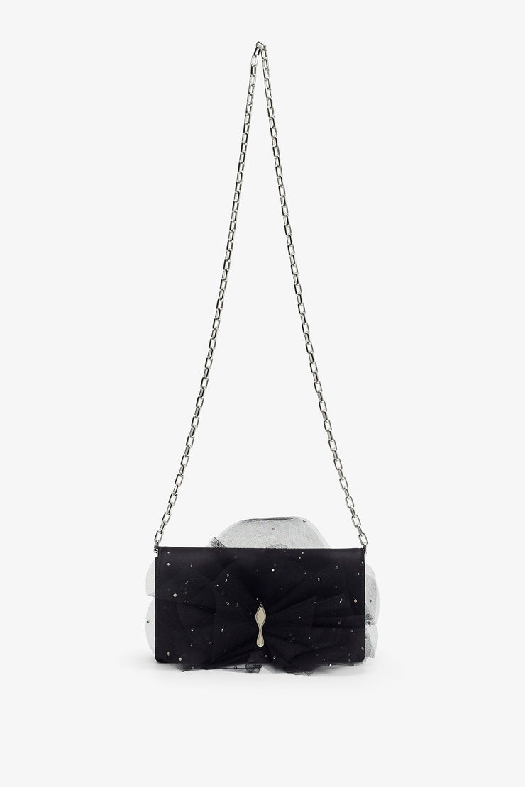 Bettina black bow clutch