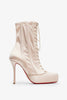 Pavlova 100 Lace Up Blush Satin Boots