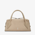 Beige handbag on a white background