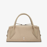 Beige handbag on a white background