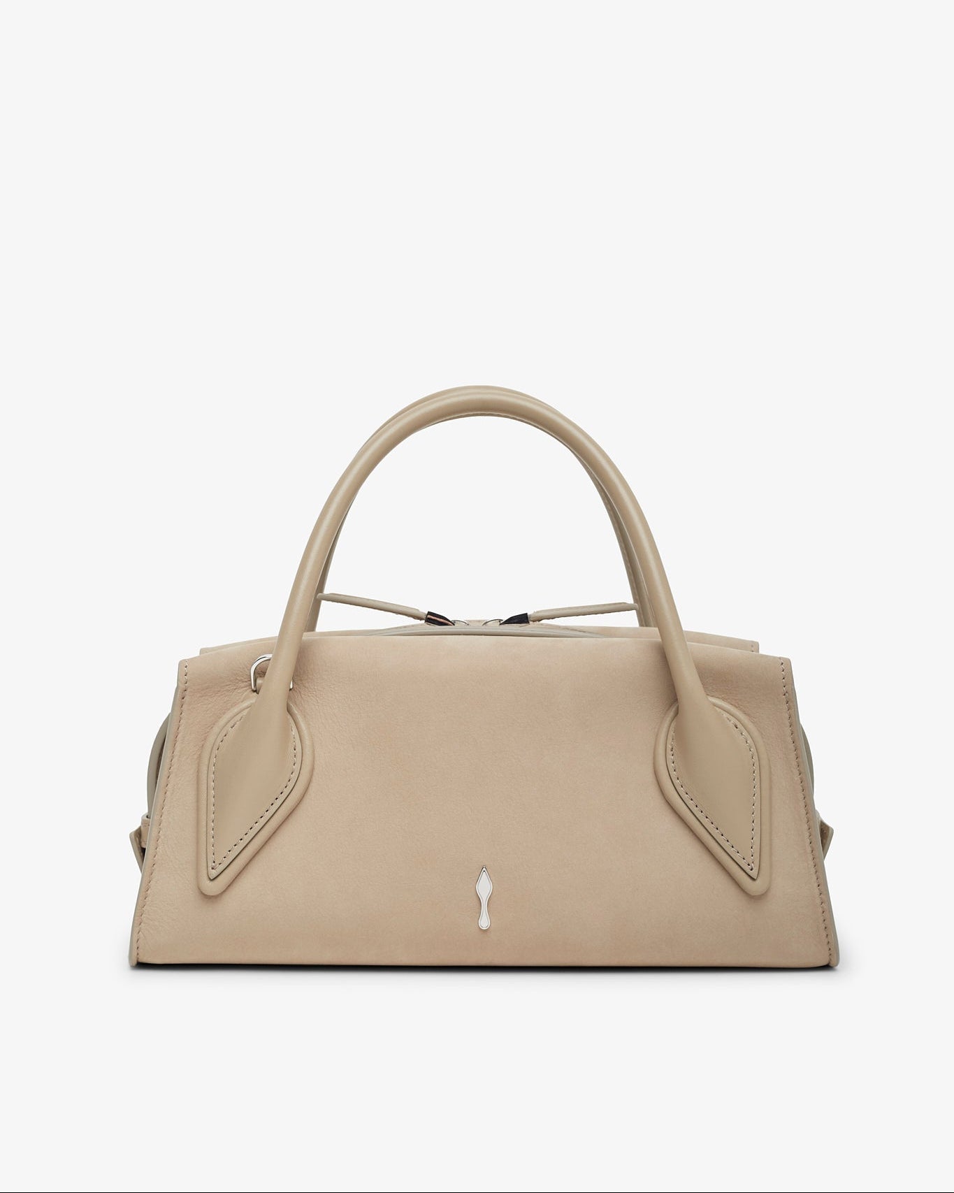 Beige handbag on a white background