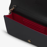 Bettina crepe satin black clutch