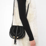 Marcie black suede crossbody bag