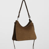 Gig medium khaki suede shoulder bag